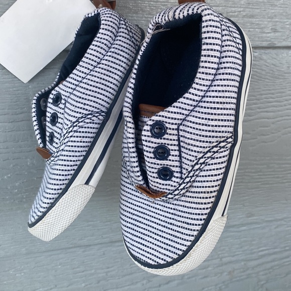 H&M baby shoes white and blue Striped size 6.5 - Picture 4 of 7